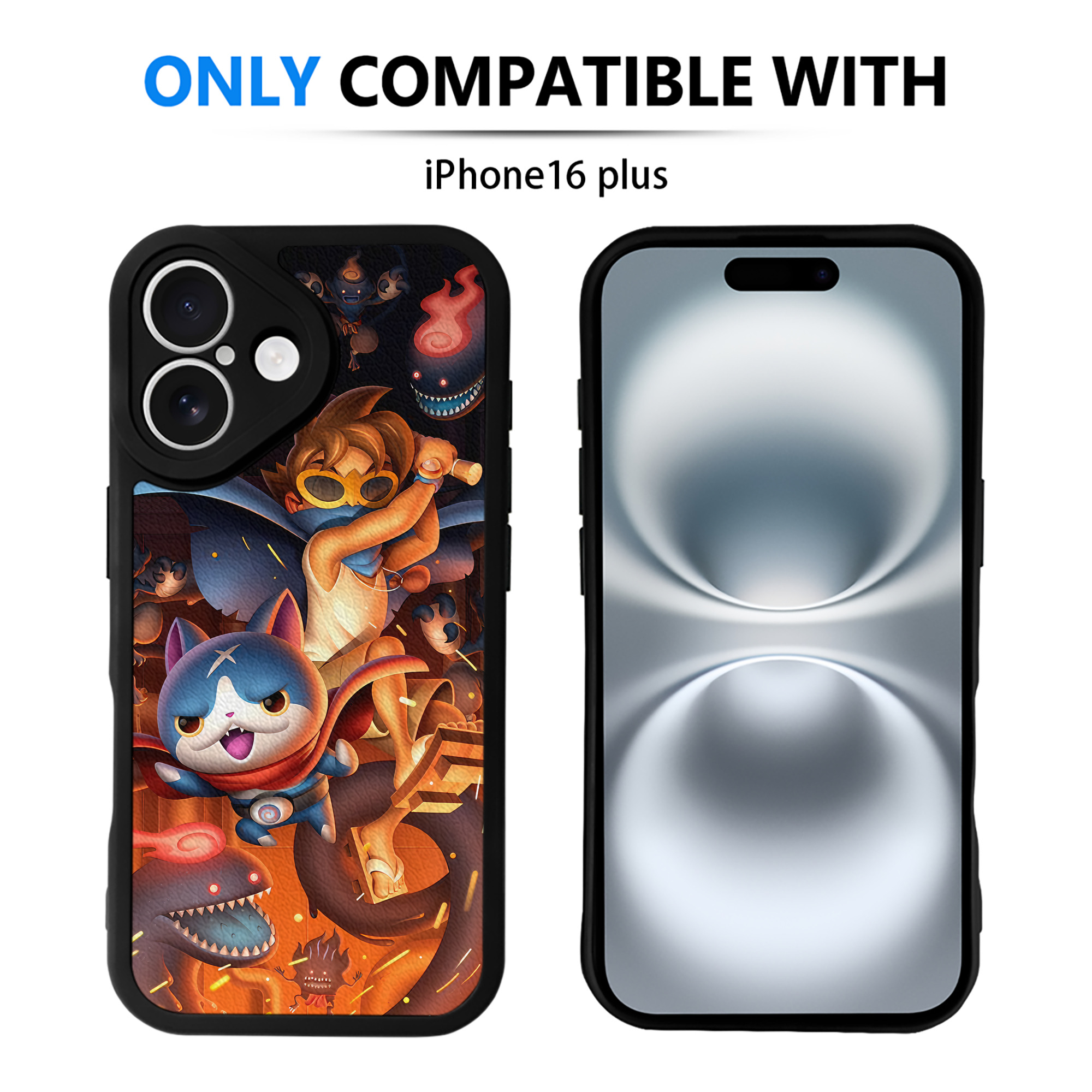 （画像用） 妖怪ウォッチ Yo-kai Watch 【iPhone 16シリーズ対応】シリコンスマホケース（レザー調） 材質：シリコン